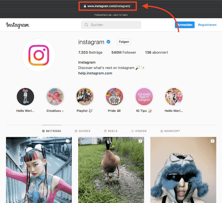 instagram benutzernamen kopieren